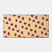 Gradiënt paarse hartenpatroon bureaumat (Voorkant)