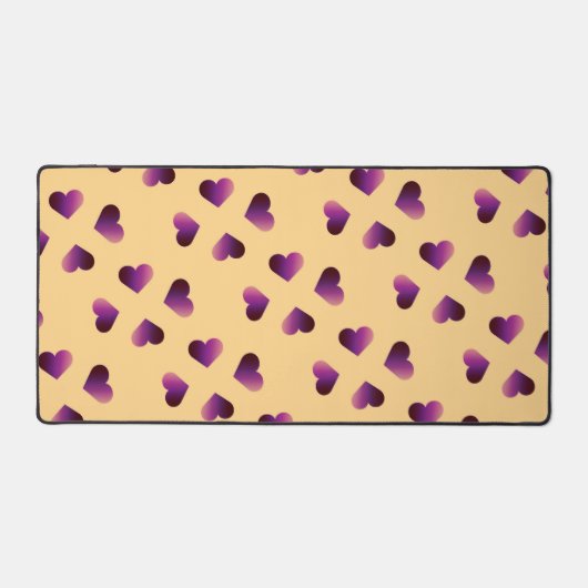 Gradiënt paarse hartenpatroon bureaumat (Voorkant)