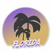 Gradiënt Palm Bomen Paarse Vakantie Sticker (Voorkant)
