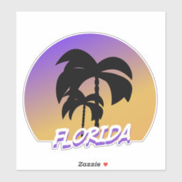 Gradiënt Palm Bomen Paarse Vakantie Sticker