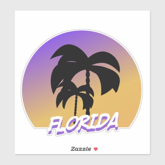 Gradiënt Palm Bomen Paarse Vakantie Sticker (Vel)