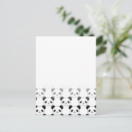 Gradiënt Panda Beer Patroon Briefkaart (Staand voorkant)