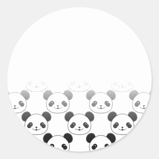 Gradiënt Panda Beer Patroon Ronde Sticker (Voorkant)