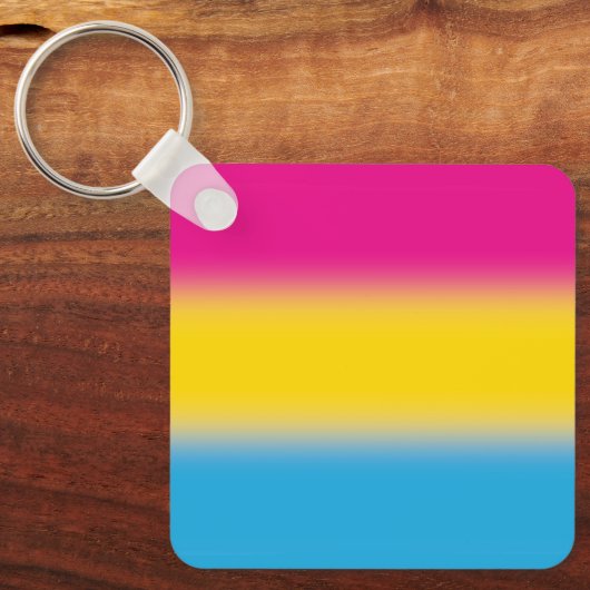 Gradient Pansexual Pride Flag – Kleurrijke Pan Fla Sleutelhanger (Voorkant)