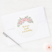 gradient party watercolor pink Custom Birthday  Ronde Sticker (Envelop)