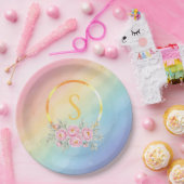 gradient party watercolor pink Paper Plates Papieren Bordje (Feest)