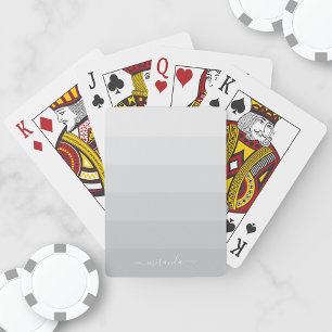 Gradiënt pasta grijze strepen met aangepaste naam pokerkaarten