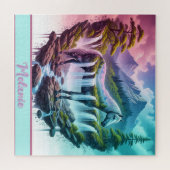 Gradient Pastel Horse Waterval Natuur Puzzel Legpuzzel (Horizontaal)