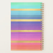 Gradiënt Pastel Stripes Monogrammed Planner (Achterkant)