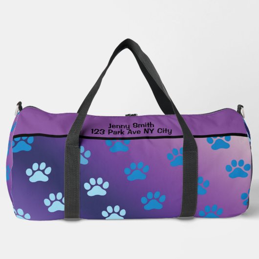 Gradient Paw Print Stylish Monogram Personalize Plunjezak (Voorkant)