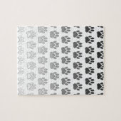 Gradient Paw Prints in Black & White & Gray Legpuzzel (Horizontaal)