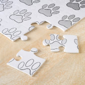 Gradient Paw Prints in Black & White & Gray Legpuzzel (Zijkant)