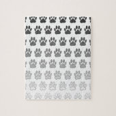 Gradient Paw Prints in Black & White & Gray Legpuzzel (Verticaal)