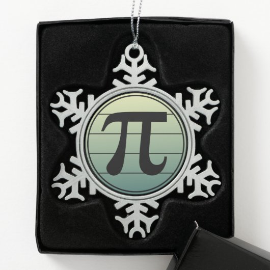 Gradiënt Pi Symbool Pi dag | Vroegtijdige Wiskunde Tin Sneeuwvlok Ornament (Kistje)