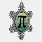 Gradiënt Pi Symbool Pi dag | Vroegtijdige Wiskunde Tin Sneeuwvlok Ornament (Links)