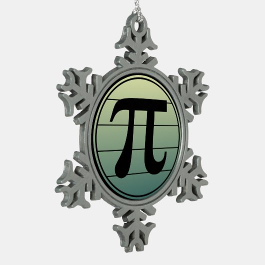 Gradiënt Pi Symbool Pi dag | Vroegtijdige Wiskunde Tin Sneeuwvlok Ornament (Links)