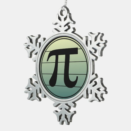 Gradiënt Pi Symbool Pi dag | Vroegtijdige Wiskunde Tin Sneeuwvlok Ornament (Rechts)