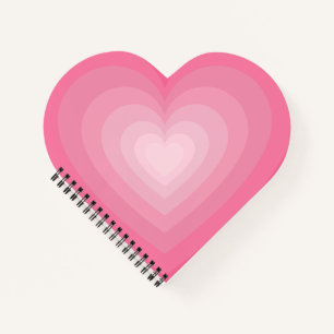 Gradient Pink Heart Design – Pastel Pink Love Sign Notitieboek