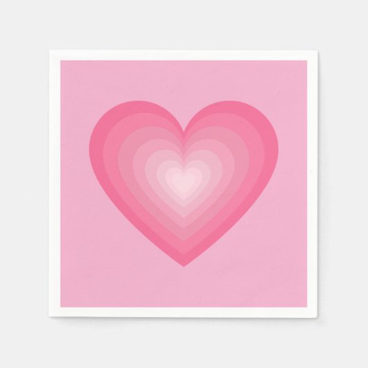 Gradient Pink Heart Design – Pastel Pink Love Sign Servet (Voorkant)