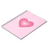 Gradient Pink Heart Design – Schattige liefdessymb Notitieboek (Linkerzijde)
