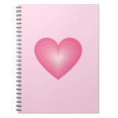 Gradient Pink Heart Design – Schattige liefdessymb Notitieboek (Voorkant)