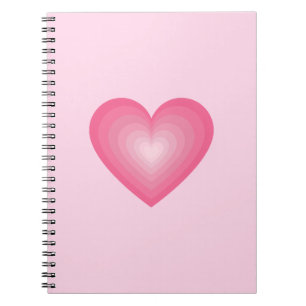 Gradient Pink Heart Design – Schattige liefdessymb Notitieboek