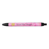 Gradient Pink Wave Business Logo Naam Promotioneel Zwarte Inkt Pen (Voorkant)