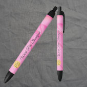 Gradient Pink Wave Business Logo Naam Promotioneel Zwarte Inkt Pen