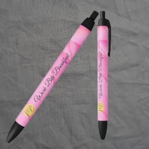 Gradient Pink Wave Business Logo Naam Promotioneel Zwarte Inkt Pen