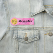 Gradient Pink Wave Modern Restaurant Medewerker Naamplaatje (In situ)