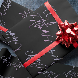 Gradiënt Prettig Kerstfeest Mooie Onyx Elegant Cadeaupapier