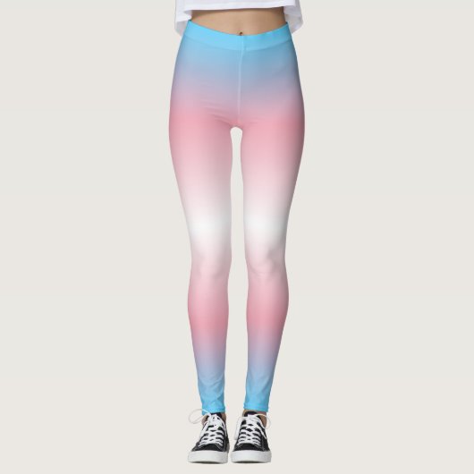 Gradiënt Pride Patten: Trans Leggings (Voorkant)