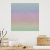 Gradiënt Rainbow Holo-Pattern met mosterd Swirl Poster (Keuken)