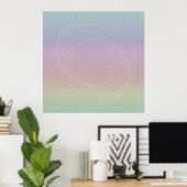 Gradiënt Rainbow Holo-Pattern met mosterd Swirl Poster (Thuiskantoor)