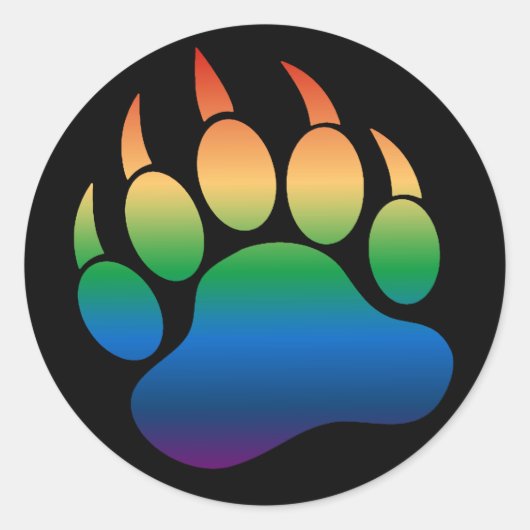 Gradiënt Regenboogvlag Kay Beer Paw/Klaw - Sticker (Voorkant)