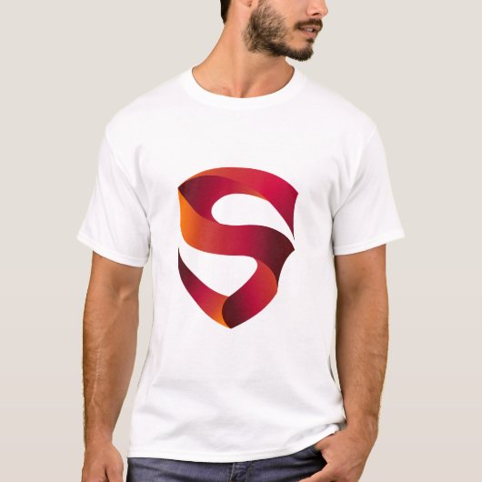 Gradient Ribbon S Logo – Modern Monogram Design T-shirt (Voorkant)
