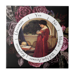 Gradiënt rode en zwarte bloemen slinger tegeltje