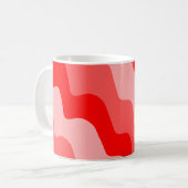Gradiënt rode golvende oceaangolven koffiemok (Voorkant links)