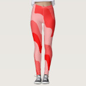 Gradiënt rode golvende oceaangolven leggings (Voorkant)