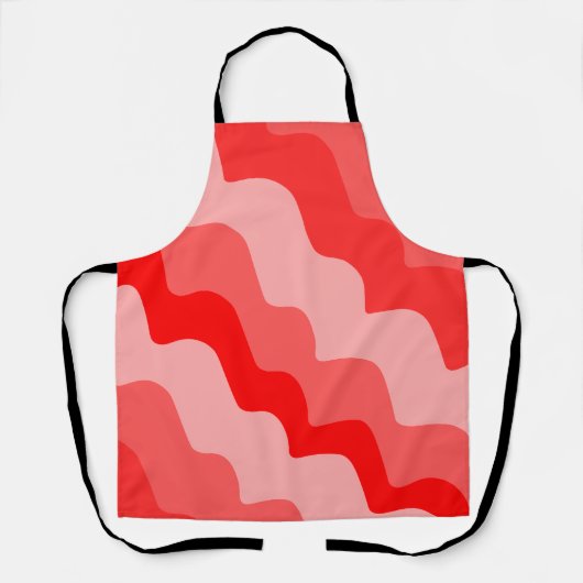 Gradiënt rode golvende oceaangolven schort (Voorkant)