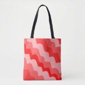 Gradiënt rode golvende oceaangolven tote bag (Voorkant)