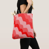 Gradiënt rode golvende oceaangolven tote bag (Dichtbij)