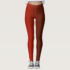 Gradiënt rode grijze polka-punten afdrukken abstra leggings