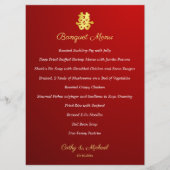 Gradiënt rood Chinees bruiloft dubbel geluk Menu (Voorkant)