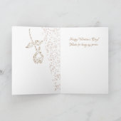 Gradiënt Rood met gouden harten Valentijn Feestdagen Kaart (Binnen)