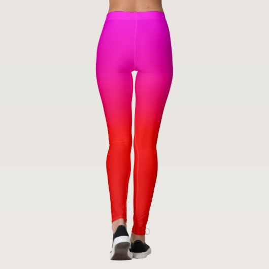 gradiënt rood roze, sjaal, rood, roze leggings (Achterkant)