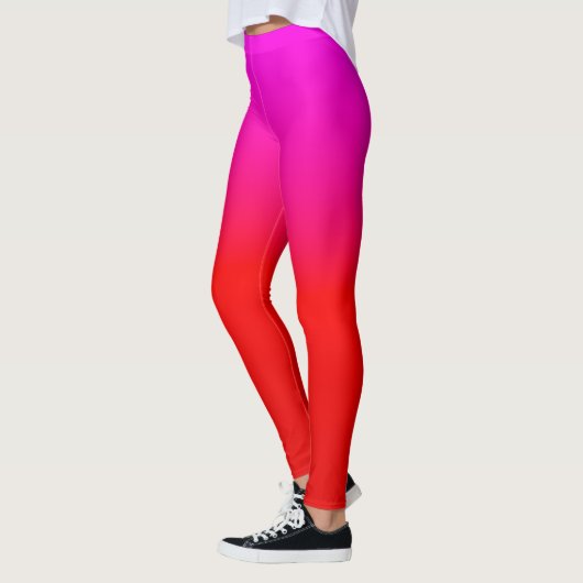 gradiënt rood roze, sjaal, rood, roze leggings (Links)