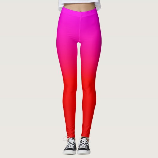 gradiënt rood roze, sjaal, rood, roze leggings (Voorkant)