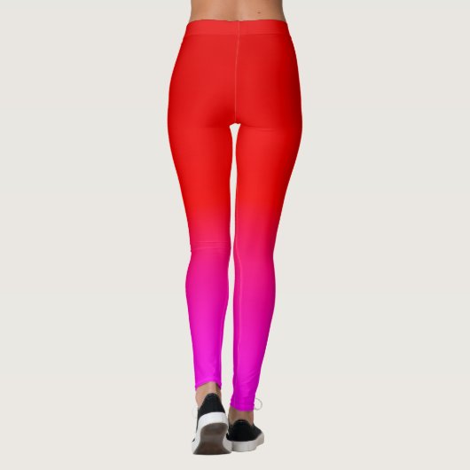 gradiënt rood roze, sjaal, rood, roze leggings (Achterkant)