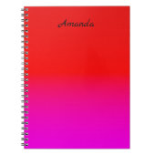 gradiënt rood roze, sjaal, rood, roze notitieboek (Voorkant)